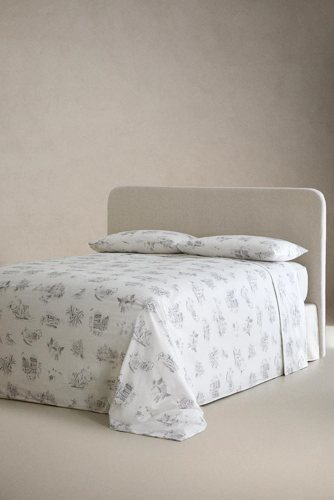 TOILE DE JOUY BEACH FLAT SHEET