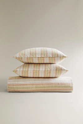 DUVET COVER WITH MULTICOLORED STRIPES