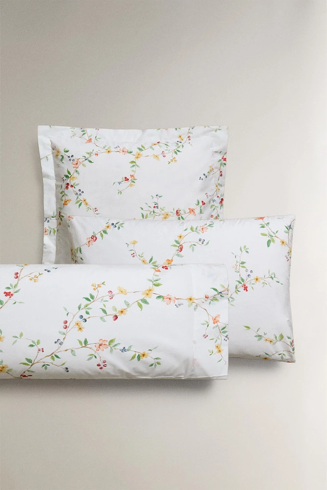 (200 THREAD COUNT) FLORAL PRINT PERCALE PILLOWCASE