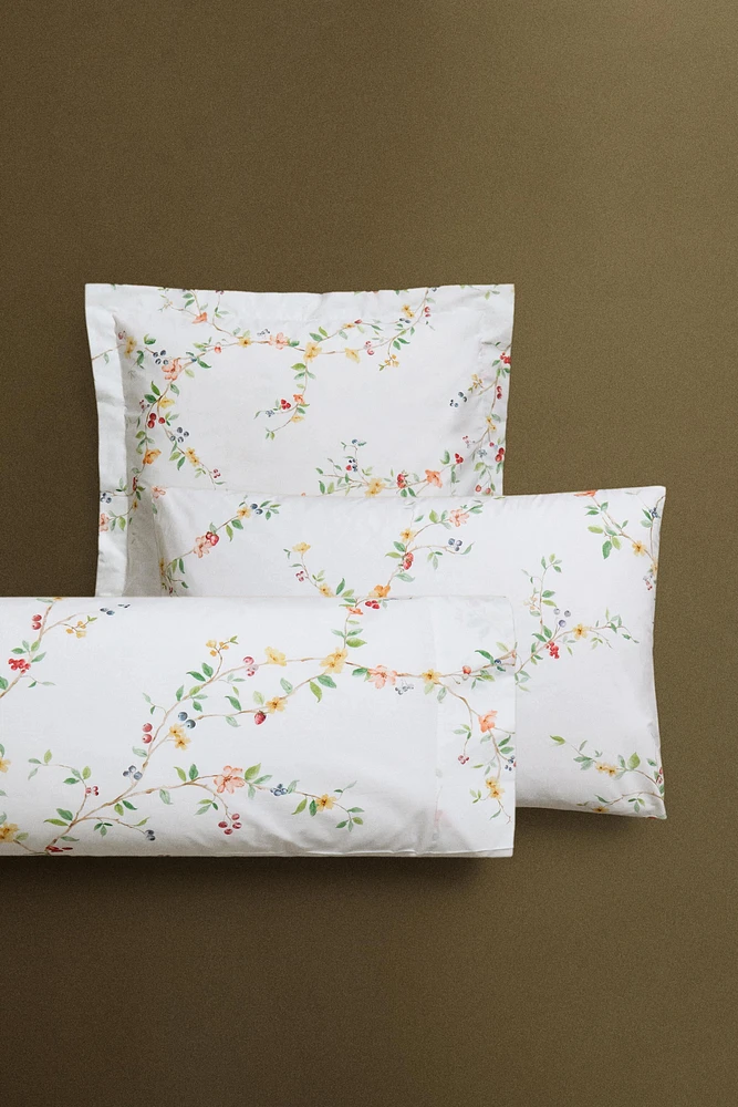 (200 THREAD COUNT) FLORAL PRINT PERCALE PILLOWCASE