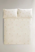 DUVET COVER WITH EMBROIDERED PALM TREES