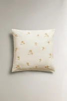 PILLOWCASE WITH EMBROIDERED PALM TREES