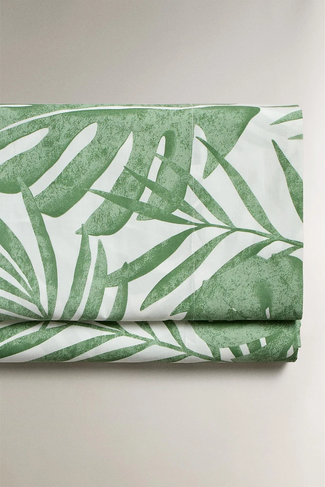 TROPICAL LEAVES PRINT FLAT SHEET