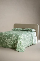 TROPICAL LEAVES PRINT FLAT SHEET