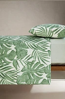 TROPICAL LEAVES PRINT FLAT SHEET