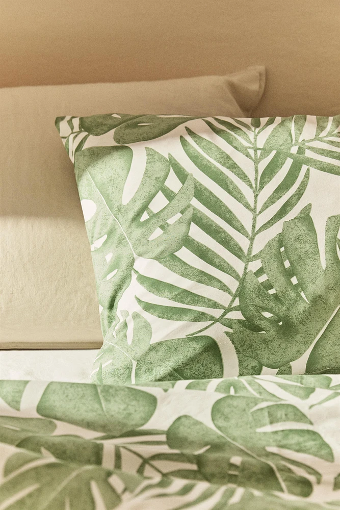 TROPICAL LEAVES PRINT PILLOWCASE