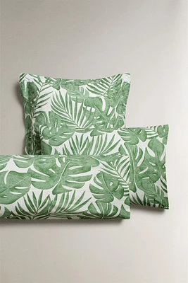 TROPICAL LEAVES PRINT PILLOWCASE