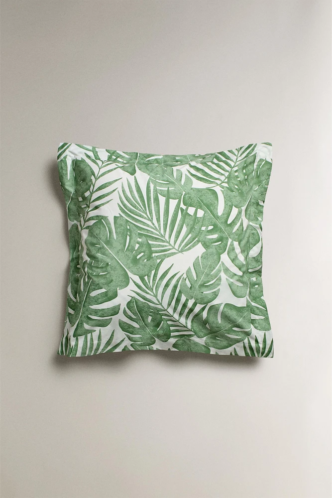 TROPICAL LEAVES PRINT PILLOWCASE