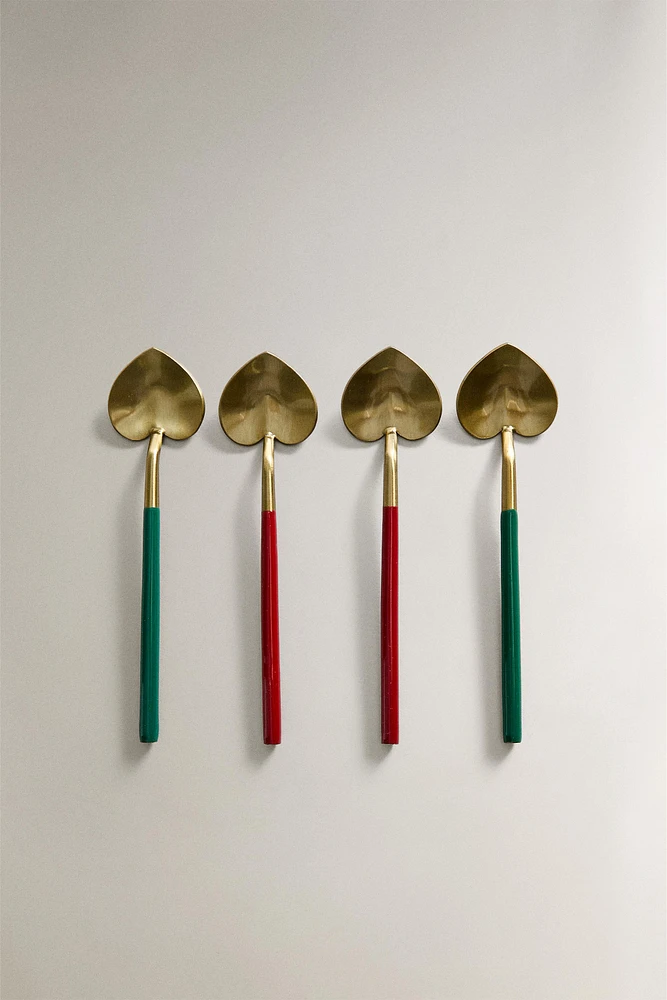 SET OF CHRISTMAS HEART DESSERT SPOONS (SET OF 4)