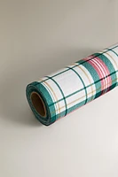 SET OF CHECK COTTON CHRISTMAS NAPKINS ROLL (SET OF 20)