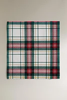 SET OF CHECK COTTON CHRISTMAS NAPKINS ROLL (SET OF 20)