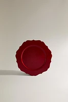 PLAIN CHRISTMAS SIDE PLATE WITH SCALLOPED EDGE