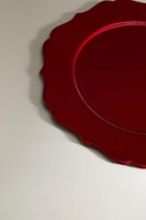 PLAIN CHRISTMAS SIDE PLATE WITH SCALLOPED EDGE