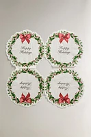 SET OF CHRISTMAS WREATH PAPER NAPKINS (SET OF 20)