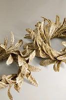 SET OF GLITTERY CHRISTMAS LEAF NAPKIN HOLDERS (SET OF 4)