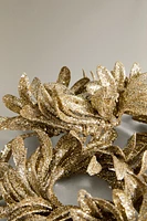 SET OF GLITTERY CHRISTMAS LEAF NAPKIN HOLDERS (SET OF 4)