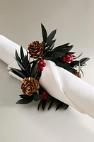 SET OF CHRISTMAS HOLLY LEAF NAPKIN HOLDERS (SET OF 4)