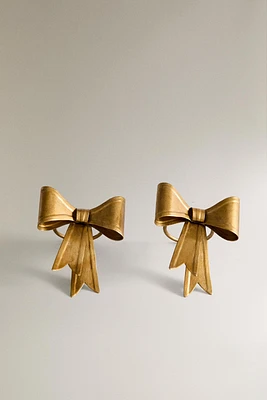 SET OF METAL CHRISTMAS NAPKIN RINGS WITH BOW (SET OF 2)