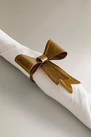 SET OF METAL CHRISTMAS NAPKIN RINGS WITH BOW (SET OF 2)