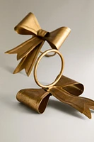 SET OF METAL CHRISTMAS NAPKIN RINGS WITH BOW (SET OF 2)