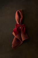 SET OF VELVET CHRISTMAS NAPKIN HOLDERS WITH BOW (SET OF 2)