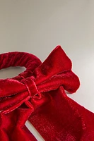 SET OF VELVET CHRISTMAS NAPKIN HOLDERS WITH BOW (SET OF 2)