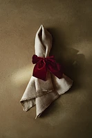 SET OF VELVET CHRISTMAS NAPKIN HOLDERS WITH BOW (SET OF 2)