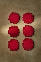 SET OF CHRISTMAS SNOWFLAKE FELT COASTERS (SET OF 6)