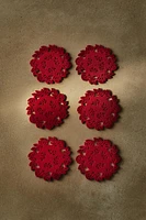 SET OF CHRISTMAS HOLLY FELT COASTERS (SET OF 6)