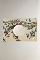 CHRISTMAS LANDSCAPE JACQUARD COTTON PLACEMAT