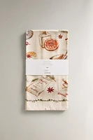 SET OF CHRISTMAS PRINT COTTON KITCHEN TOWELS (SET OF 2)