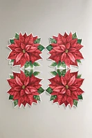 SET OF CHRISTMAS POINSETTIA PAPER NAPKINS (SET OF 20)