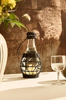 GLASS BOTTLE WITH RATTAN STOPPER