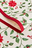 CHRISTMAS POINSETTIA COTTON TABLE RUNNER