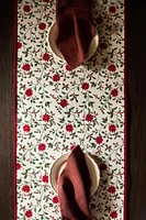 CHRISTMAS POINSETTIA COTTON TABLE RUNNER