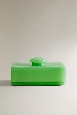 NANUSHKA COLORED GLASS BUTTER DISH