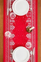 CHRISTMAS VILLAGE COTTON TABLE RUNNER