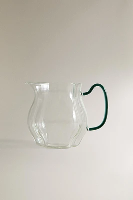 SMALL PITCHER WITH COLORED HANDLE