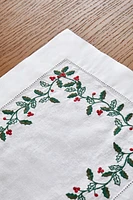 EMBROIDERED CHRISTMAS COTTON LINEN PLACEMAT