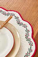 PLACEMAT WITH CHRISTMAS BRANCH BORDER