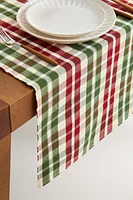 CHRISTMAS METALLIC THREAD TABLE RUNNER