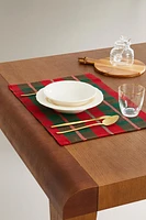 SET OF CHRISTMAS TARTAN CHECK PLACEMATS (SET OF 2)