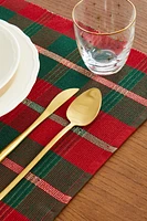 SET OF CHRISTMAS TARTAN CHECK PLACEMATS (SET OF 2)