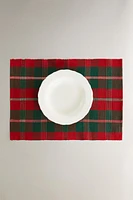 SET OF CHRISTMAS TARTAN CHECK PLACEMATS (SET OF 2)