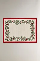 JACQUARD PLACEMAT WITH CHRISTMAS BORDER