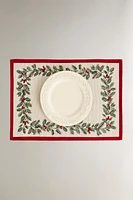 JACQUARD PLACEMAT WITH CHRISTMAS BORDER