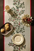 JACQUARD TABLE RUNNER WITH CHRISTMAS BORDER