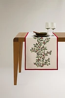 JACQUARD TABLE RUNNER WITH CHRISTMAS BORDER