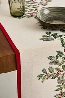 JACQUARD TABLE RUNNER WITH CHRISTMAS BORDER