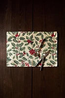 CHRISTMAS POINSETTIA JACQUARD PLACEMAT